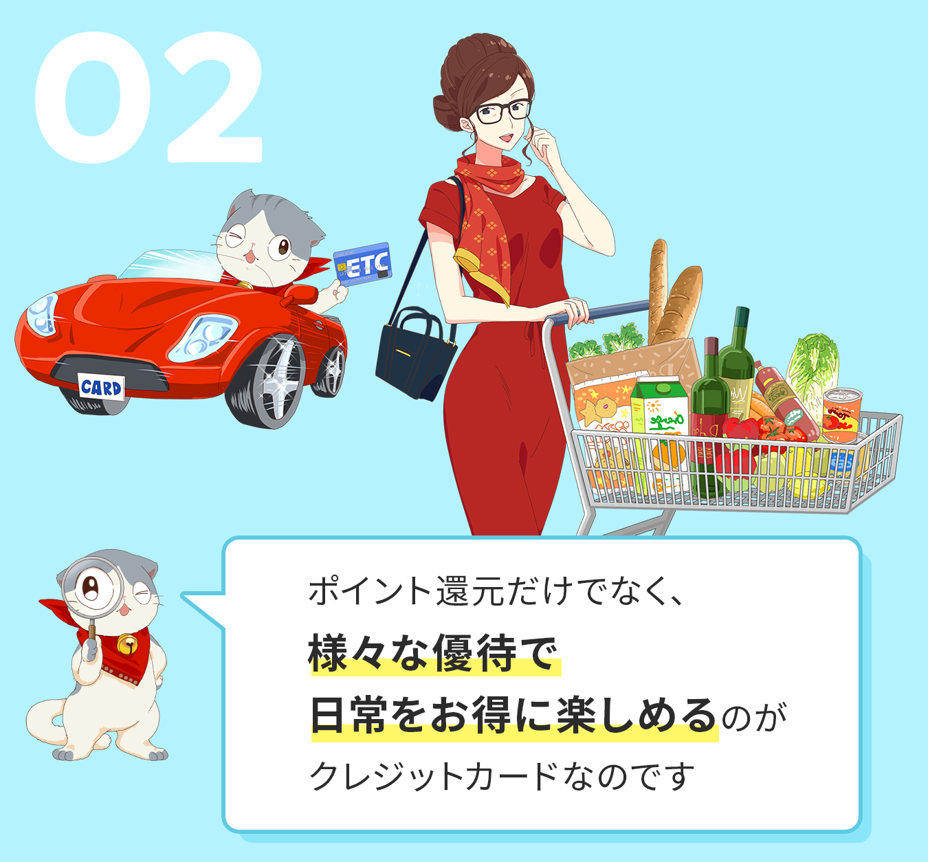 ポイント還元だけでなく、様々な優待で日常をお得に楽しめるのがクレジットカードなのです