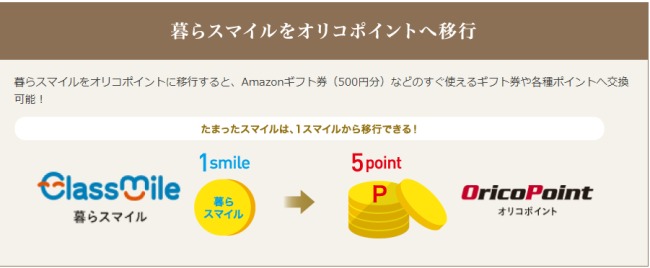 1スマイル→1オリコポイント説明画像