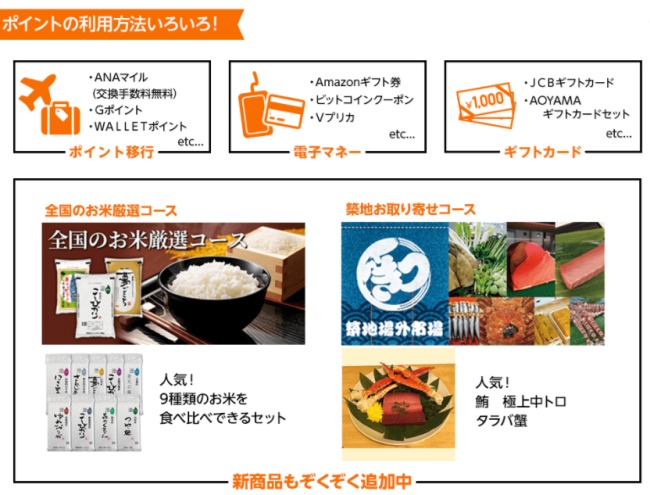 ポイント交換先説明画像