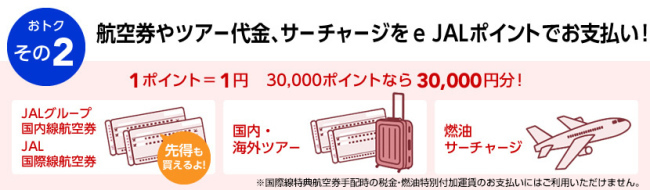 e JALポイントで航空券購入可能説明画像