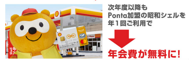 昭和シェルSSを年1回でも利用すれば年会費無料説明画像
