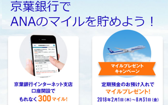 京葉銀行インターネット支店でマイル貯まる説明画像