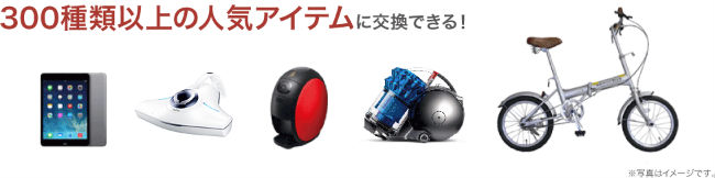 ポイントで交換可能な商品一覧画像