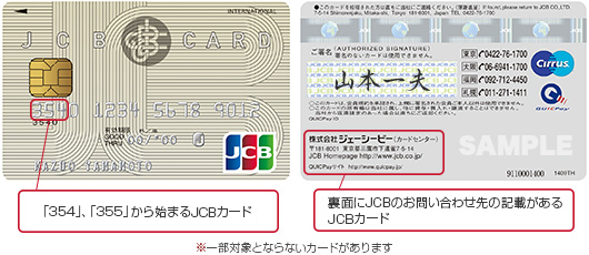 JCBトッピング保険加入資格があるJCBカード説明画像