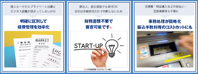 法人カードとしての機能説明画像