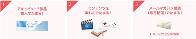 Myアキュビュー登録でポイントが貯まる説明画像