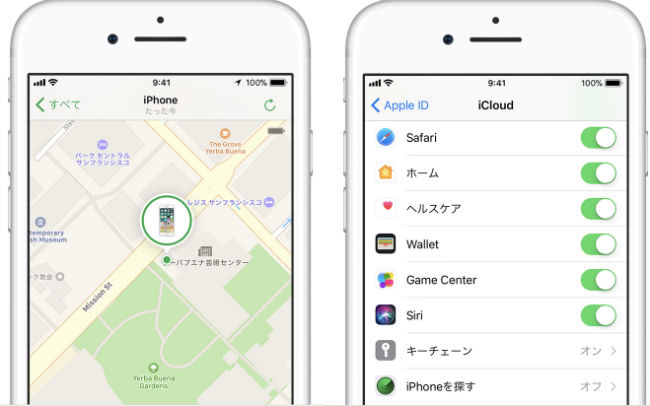 iPhoneの位置情報表示画像