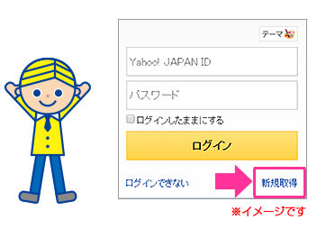 Yahoo!JAPAN ID取得の手続き説明画面