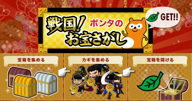 戦国！ポンタのお宝さがしゲーム説明画像