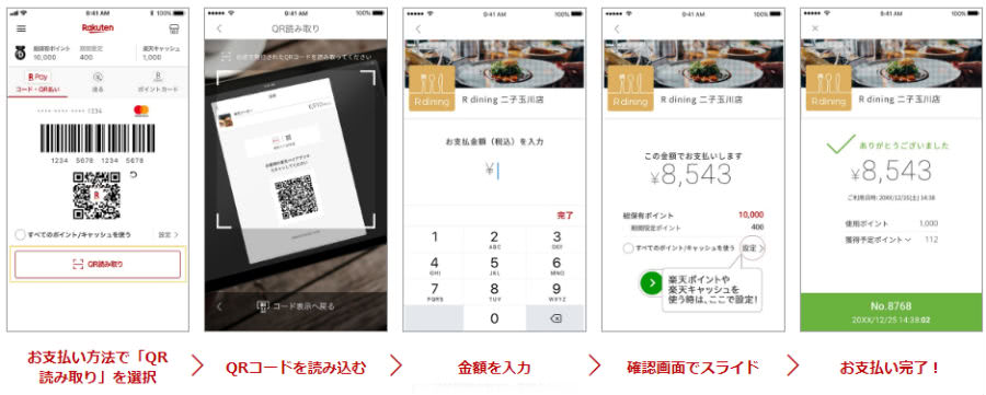 楽天ペイQRコード決済方法説明画像