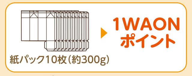 紙パックは10枚で1WAONポイント獲得説明画像
