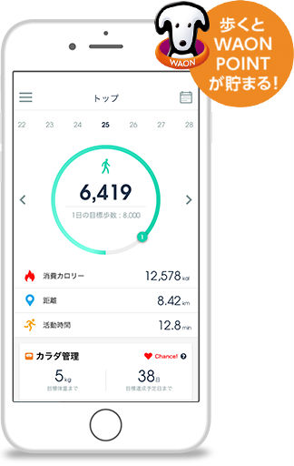 RenoBody歩数確認画面
