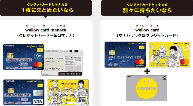 wellow card manaca一体型とリンク型