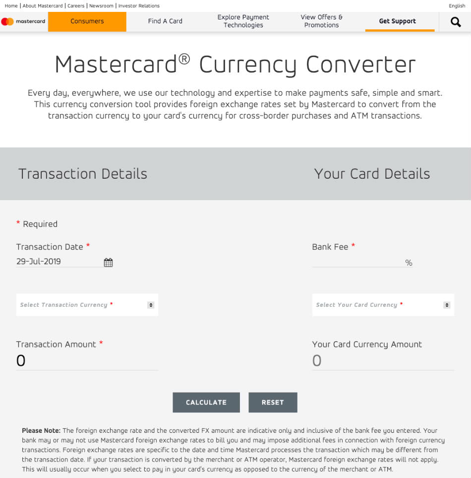 「Currency Converter from Mastercard