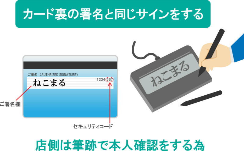 クレジットカード利用時のサイン