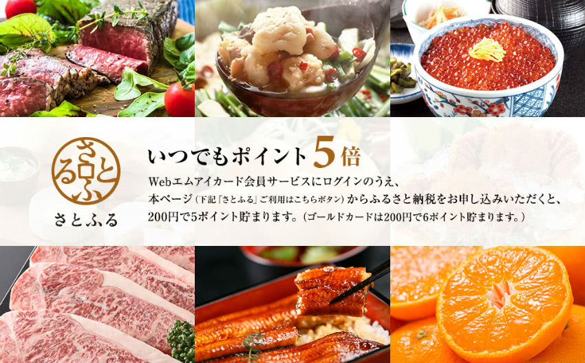 エムアイカードさとふるでポイント5倍