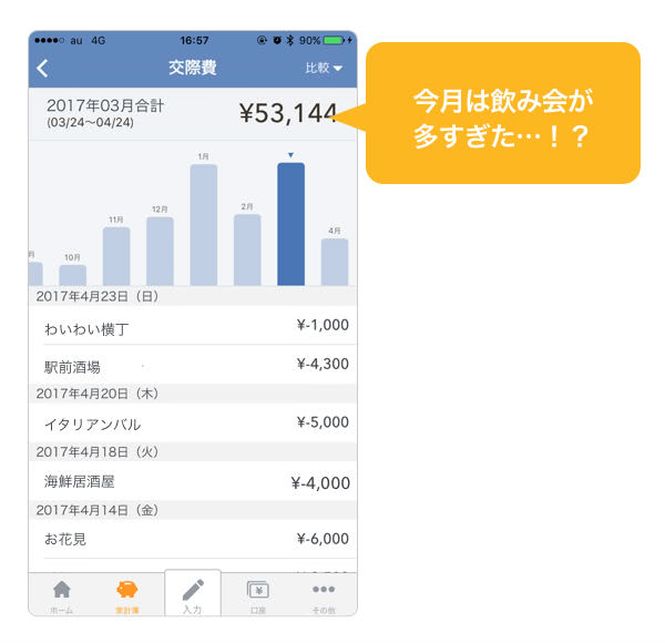 収支の内容グラフ