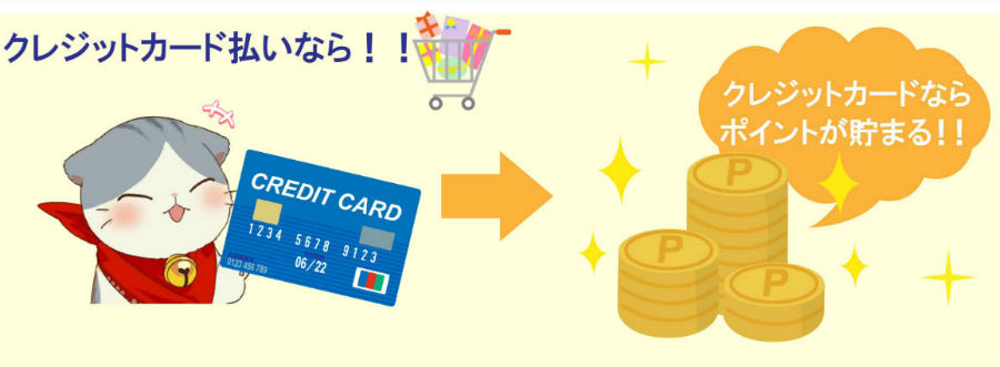 クレジットカード利用でポイントが貯まる