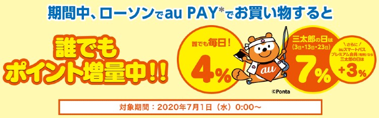 ローソンau PAY還元率