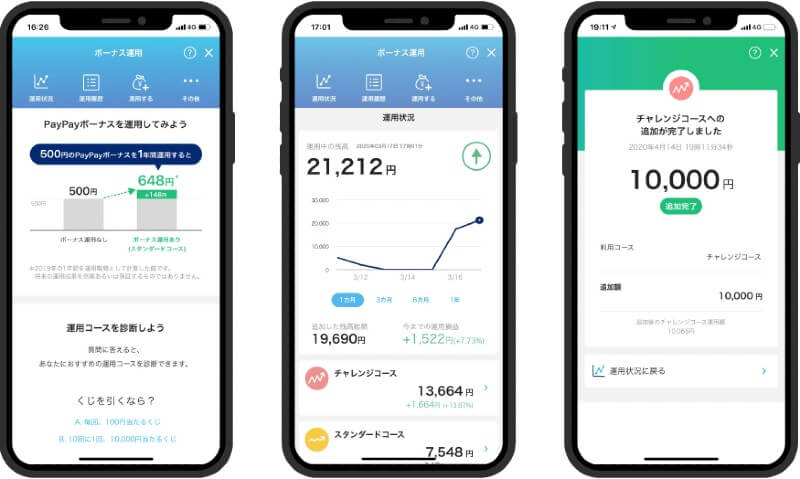 PayPayボーナス運用画面